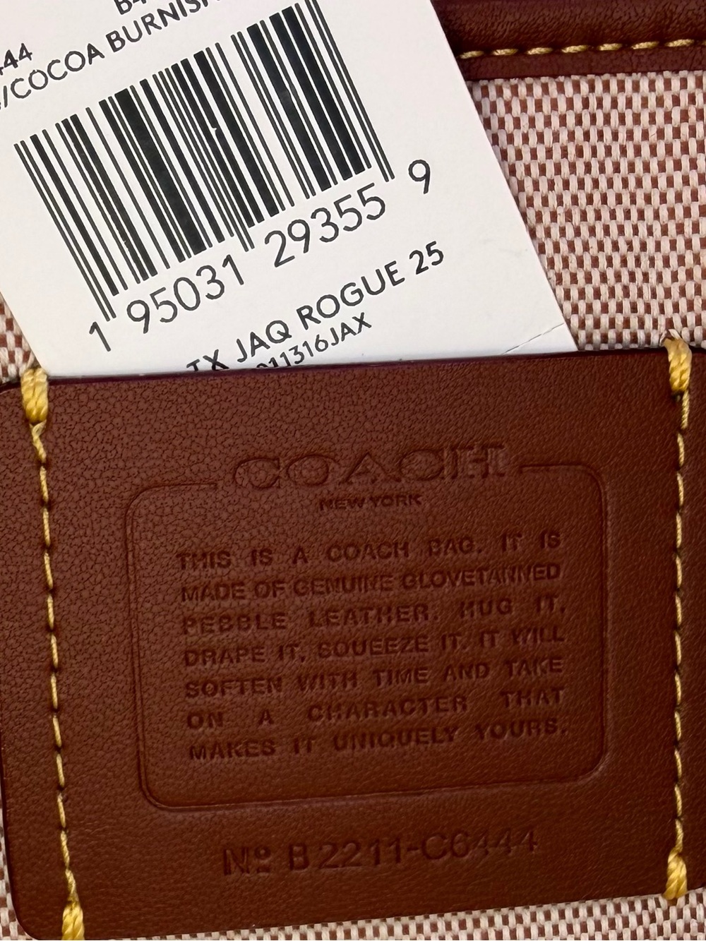 Coach Rogue 25 Signature Textile Jacquard Coco Amber Leather C6444 NWT - Picture 6 of 17